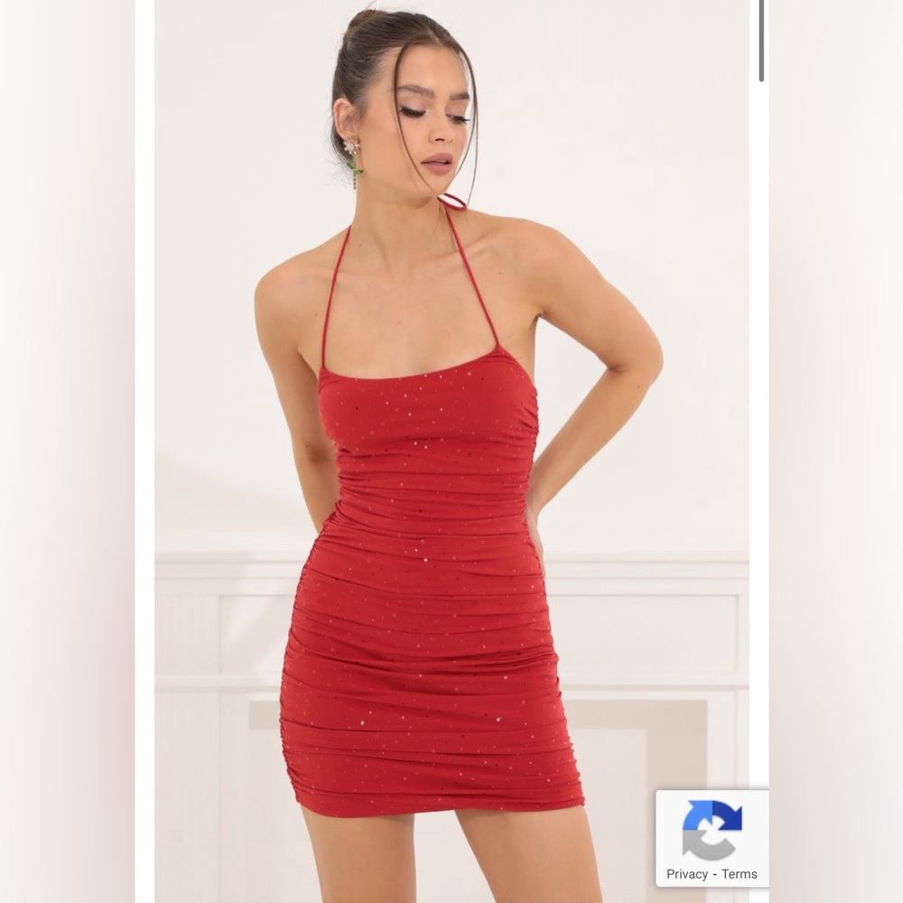 Luch in the sky red dress